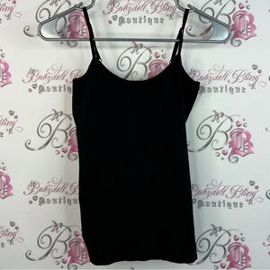 Shosho tank top stretchy flattering tight body on Classic Black Camisole Top